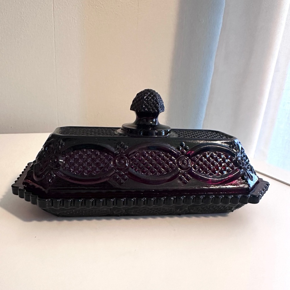 Ruby Red Covered Butter Dish - Vintage Avon “Cape Cod Collection” Gorgeous!